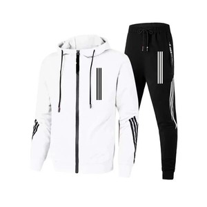 Survêtement deux pièces pour hommes pour la salle de sport, vêtements décontractés et exercice avec veste à manches longues et pantalon de jogging fuselé - Product Image 3