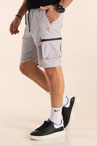 Latest Pockets Style <b>Men's</b> Black Regular Fit <b>Woven</b> Mid-rise Shorts Four Pockets Zip Fly Button Closure Waistband with <b>Belt</b> - Product Image 5