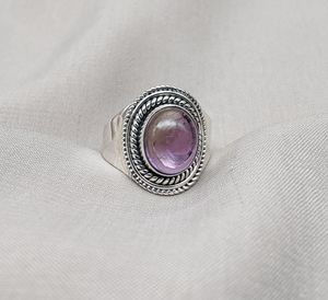 Bague de mariage minimaliste en argent sterling 925 amétrine naturelle faite à la main pour femme - Product Image 2