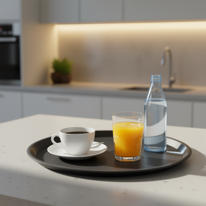 Vassoio Rotondo Antiscivolo in Polipropilene Ilsa 35x2h, Set per Servire Bevande 25 cm - Product Image 3