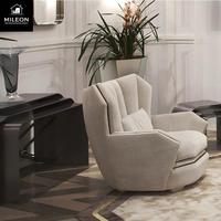 Luxuriöses Design Weißes Samt-Sofa Hotel Villa Apartment Wohnzimmermöbel Gepolstertes Sofa Nach Maß