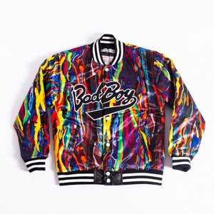 Unisex Men's Satin Printed Letterman College <b>Baseball</b> <b>Bomber</b> <b>Jacket</b> Stand Collar Casual High Street Windproof Breathable - Product Image 1