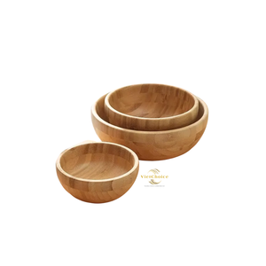 Bols en bambou au design traditionnel - Durables et compatibles lave-vaisselle - Service de vaisselle écologique de 6 à 10 pièces pour la salle à manger à domicile - Product Image 3