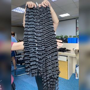 Bonne qualité 100% double dessiné non transformé cuticule aligné vague profonde vierge type de cheveux tissage de cheveux vietnamien génie trame - Product Image 1