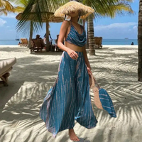 Pantalones Anchos de Verano Estilo Boho, Hechos a Mano, para Yoga, Danza del Vientre, Estilo Gitano, con Cintura Alta Elástica y Tinte Tie-Dye