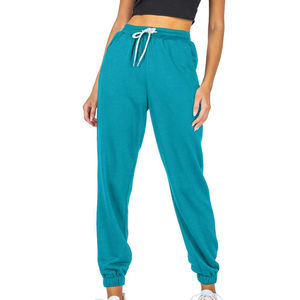 Pantalones de chándal deportivos en blanco para mujer, pantalones de chándal deportivos elegantes de algodón con cordón, pantalones de chándal de moda para mujer, cintura elástica superventas - Product Image 1