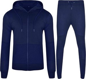 Custom Logo Printed Solid Casual Mens Sweatsuit Jogger Sets Hooded <b>Jacket</b> Sweatpants & Hoodie 2-Piece Tracksuit Set - Product Image 2