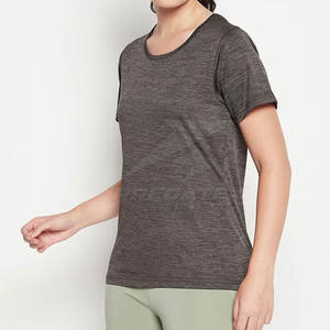 Camiseta de algodón 100% para mujer con servicio OEM, informal, cuello redondo, respetuosa con el medio ambiente, uso diario a la venta - Product Image 2