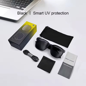 Gafas inteligentes GS08 con protección contra luz azul y UV, carga magnética, micrófono y altavoz para música, llamadas y reducción de ruido. - Product Image 3