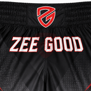 Shorts de boxe Muay Thai personnalisés avec logo, 100% polyester extensible, séchage rapide, respirant, léger, service OEM personnalisé sur le devant - Product Image 4