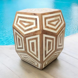 Customized Bone Inlay Console Side <b>Stool</b> Elegant Home Decor Piece - Product Image 1