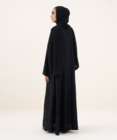 Nouvelle Abaya Islamique Modeste pour Femme 2025, Ouverte sur le Devant, Longueur Ras du Sol, Coupe Ample, Col et Manches Longues, Infroissable, Faite à la Main, en Georgette/Nida