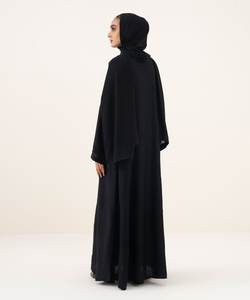 Nouvelle Abaya Islamique Modeste pour Femme 2025, Coupe Ample Longue Ouverte sur le Devant, en Tissu Georgette/Nida, Infroissable, Faite à la Main, Luxe - Product Image 5