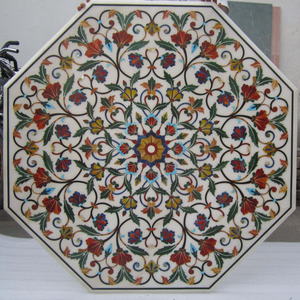 Tablero de Mesa con Incrustaciones de Mármol Pietra Dura - Product Image 6