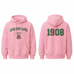 Sudadera con Capucha Rosa Alpha Kapa Alpha AKA 1908, Sudadera Informal Unisex de Forro Polar, Corte Regular con Bolsillo Delantero - Product Image 1