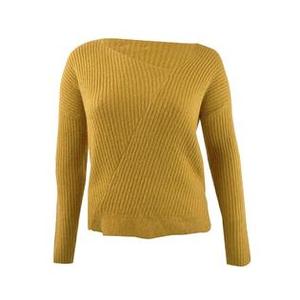 Pull GUESS Alivia jaune XS pour femme, tricot vintage respirant, imprimé de haute qualité, bouton asymétrique pour l'hiver - Product Image 2