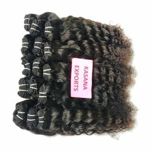 Extensiones de cabello humano virgen tejido rizado natural 100% indio sin procesar al por mayor doble trama cutícula onda natural - Product Image 6