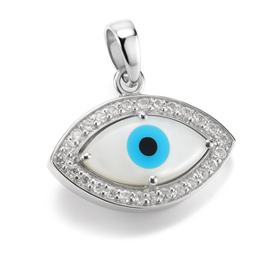 Vente en gros pendentif Evil Eye Cz en argent sterling plaqué rhodium par Rhaya Jewels Bijoux de tous les jours délicats minimalistes - Product Image 4