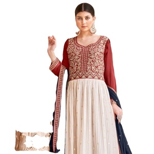 Nuevo zorro pakistaní Formal de secado rápido bordado a mano Mayra Cut Kurtis con parte inferior y Dupatta para mujer venta en línea - Product Image 1