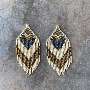 Boucles d'oreilles perlées faites à la main avec des perles de rocaille en verre en gros - Product Image 1