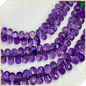 AAA Haute Qualité Naturel Rose Foncé Améthyste Quartz Pierres Précieuses Facettes Briolette Larmes 8 Pouces Strand Taille 5 à 6mm Environ - Product Image 6