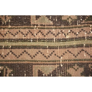 Vintage 1.7x4 ft Rug, Small Turkish Rug, <b>Brown</b> Abstract <b>Wool</b> Rug - Product Image 5