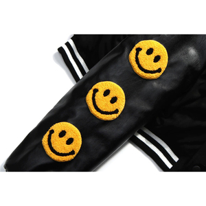 เสื้อแจ็กเก็ตทีมฮิปฮอปชายคอตั้งโลโก้ด้านหน้ามีฮู้ดเสื้อเบสบอลลำลองแนวสตรีทแวร์ขนยาวสำหรับฤดูหนาว - Product Image 4