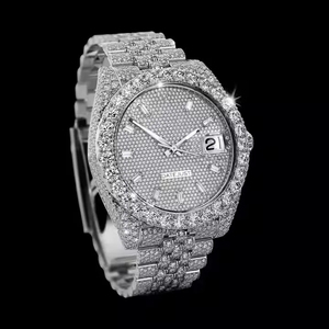 Montre en diamant de laboratoire à affichage analogique de luxe de haute qualité Mouvement automatique entièrement glacé Acier inoxydable résistant à l'eau - Product Image 1