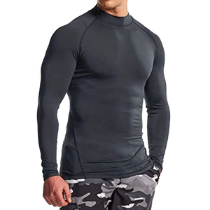 Logotipo personalizado Hombres Rash Guards Swim Shirts UPF 50 + Protección solar Secado rápido Pesca Fitness Running Ropa Transpirable - Product Image 3