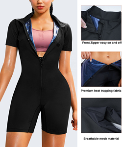 Costume de sauna pour femmes 5 fois sueur corps combinaison taille formateurs pour femmes ventre graisse entraînement survêtements - Product Image 4