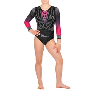 Women Leotard Sublimation Stretch Gymnastics Ballet Dance Bodysuit Long Sleeve Training <b>Performance</b> <b>Wear</b> Seamless Elastic Fit - Product Image 4