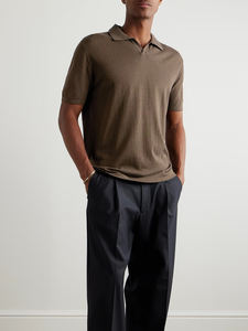 <b>Brown</b> <b>Men's</b> Quick-Drying Breathable Cotton for Polo T-<b>Shirt</b> Summer Sports Casual Golf Custom Logo Printed Solid Knitted Style - Product Image 2