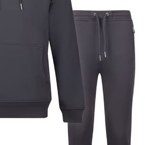 Conjunto de Dos Piezas, Sudadera con Capucha Extra Grande de Felpa Personalizada y Pantalones Deportivos para Hombre, Chándal 100% Algodón, Estampado Sólido de Invierno - Product Image 4