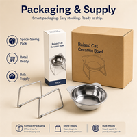Supports surélevés en acier inoxydable pour gamelles de chat : hauteur confortable pour manger et maintien des zones d'alimentation plus propres