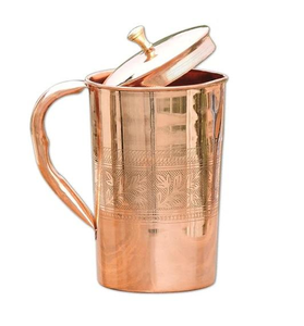 Venta caliente jarra de cobre para agua potable jarra decorativa para servir agua para fiestas fabricada en India por Tradebit - Product Image 1