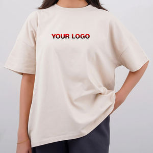 T-shirt léger à épaules tombantes de haute qualité T-shirt imprimé personnalisé avec logo imprimé Hip Hop Gym Wear T-shirt blanc pour les femmes - Product Image 1