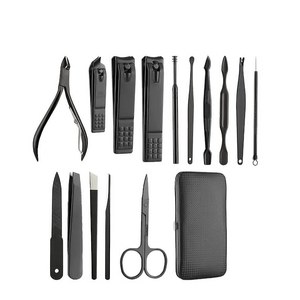 16 Pieces Black Colors <b>Nail</b> Clippers Set High Quality Manicure <b>Kits</b> By Zachary Industries - Product Image 2