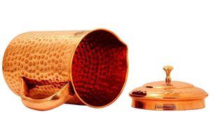 Vendedor superior artículo de mesa profesional 100% jarra de agua de cobre puro estilo martillado jarra Ayurveda beneficios para la salud - Product Image 6