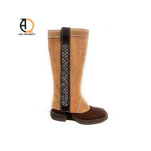 Protège-jambes en cuir de vache pour l'équitation, cuissardes en cuir pour chevaux, équipement équestre - Product Image 1