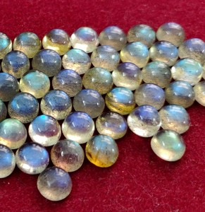 Vijay Enterprises Cabochon rond en labradorite naturelle 5 mm - Pierre brute de haute qualité du Rajasthan pour la fabrication de bijoux - Product Image 3