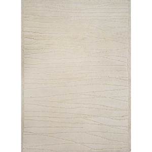 Alfombra de Lana Anudada a Mano Zuri Ivory 9x12 Rectangular, Alfombra Boho a Rayas para Decoración del Hogar, Sala de Estar o Pasillo -SKWL-626 - Product Image 1