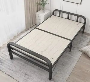 Durable Modern Folding Metal Bed Portable Frame Foldable Steel Single Bed