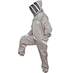 Traje de abeja a prueba de picaduras para hombres de apicultura profesional 100% algodón grueso con velo (3XL) - Product Image 4