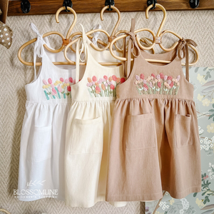 Robe brodée à la main en lin doux pour bébé fille Style décontracté pour le premier anniversaire des tout-petits OEM Made in Vietnam - Product Image 6