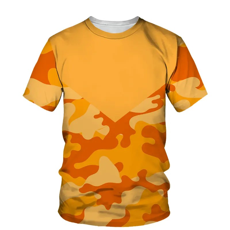 100% Cotton Summer Camouflage Guy Men's Casual Outdoor Sportswear Men's and Women's T-Shirts Jungle Round Neck Tees Short