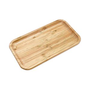 Plateaux alimentaires rectangulaires écologiques, plateaux de service en bois rustique avec poignée pour un usage domestique, restaurant - Product Image 1