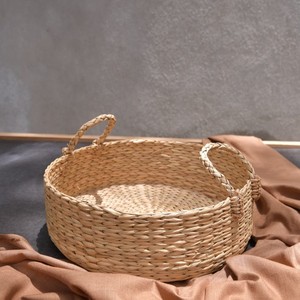 Tienphong vente en gros 2024 pas cher prix Kouna rond jacinthe d'eau panier avec poignée pour salon chambre salle de bain - Product Image 4