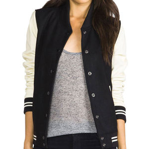 Chaquetas Universitarias Cortas de Felpa de Algodón con Logotipo Personalizado de Moda para Mujer 2023, Chaquetas Universitarias para Mujer con Logotipo Personalizado de Moda - Product Image 4