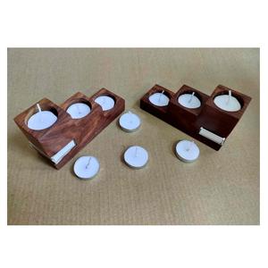 Chic wooden <b>candle</b> <b>holder</b> designed for home ambiance perfect for <b>dinner</b> parties and gatherings - Product Image 1