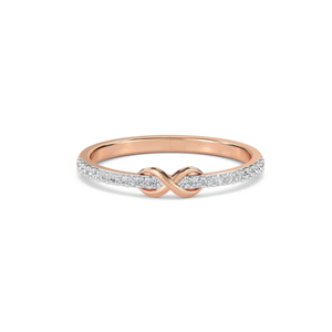 Classic <b>Infinity</b> Lab Grown Diamond <b>Rose</b> Gold Wedding Band for Couples with Marquise Cut Elegant Sustainable Design - Product Image 1